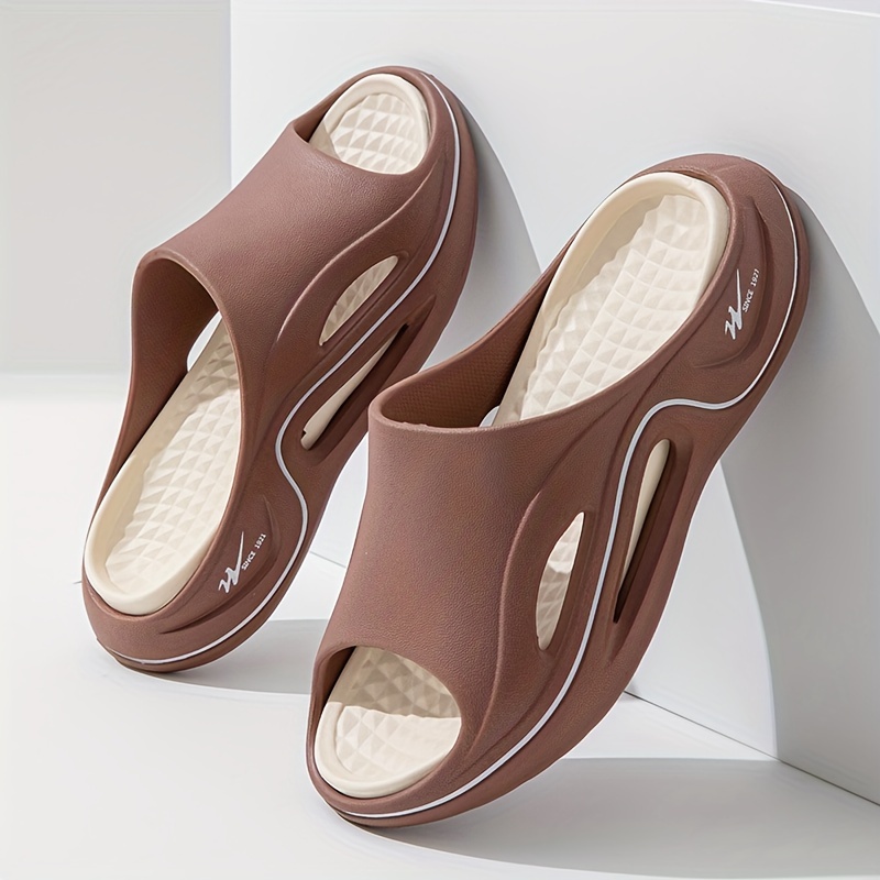 mens lightweight eva summer slides non slip quick drying open toe slippers for indoor outdoor walking and shower mens trendy beach slides details 7