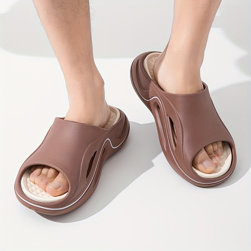mens lightweight eva summer slides non slip quick drying open toe slippers for indoor outdoor walking and shower mens trendy beach slides details 6