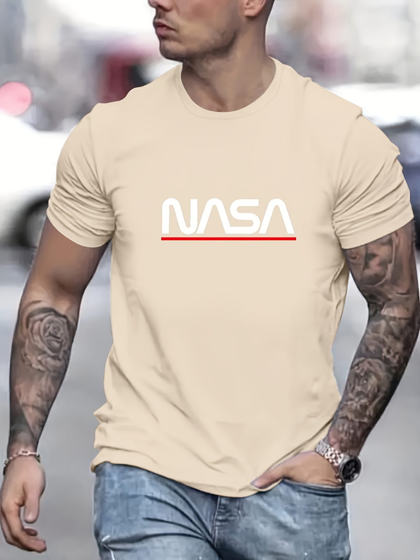 fashion letter print mens short sleeve t shirt crew neck comfy casual summer clothing for men details 0