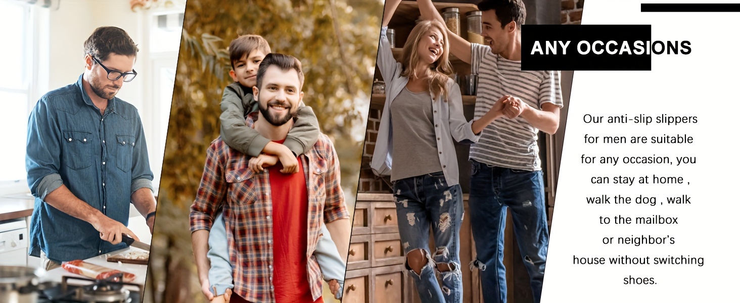 mens soft cozy house slippers wear resistant breathable anti skid fuzz lined slip on shoes for indoor walking autumn and winter details 0