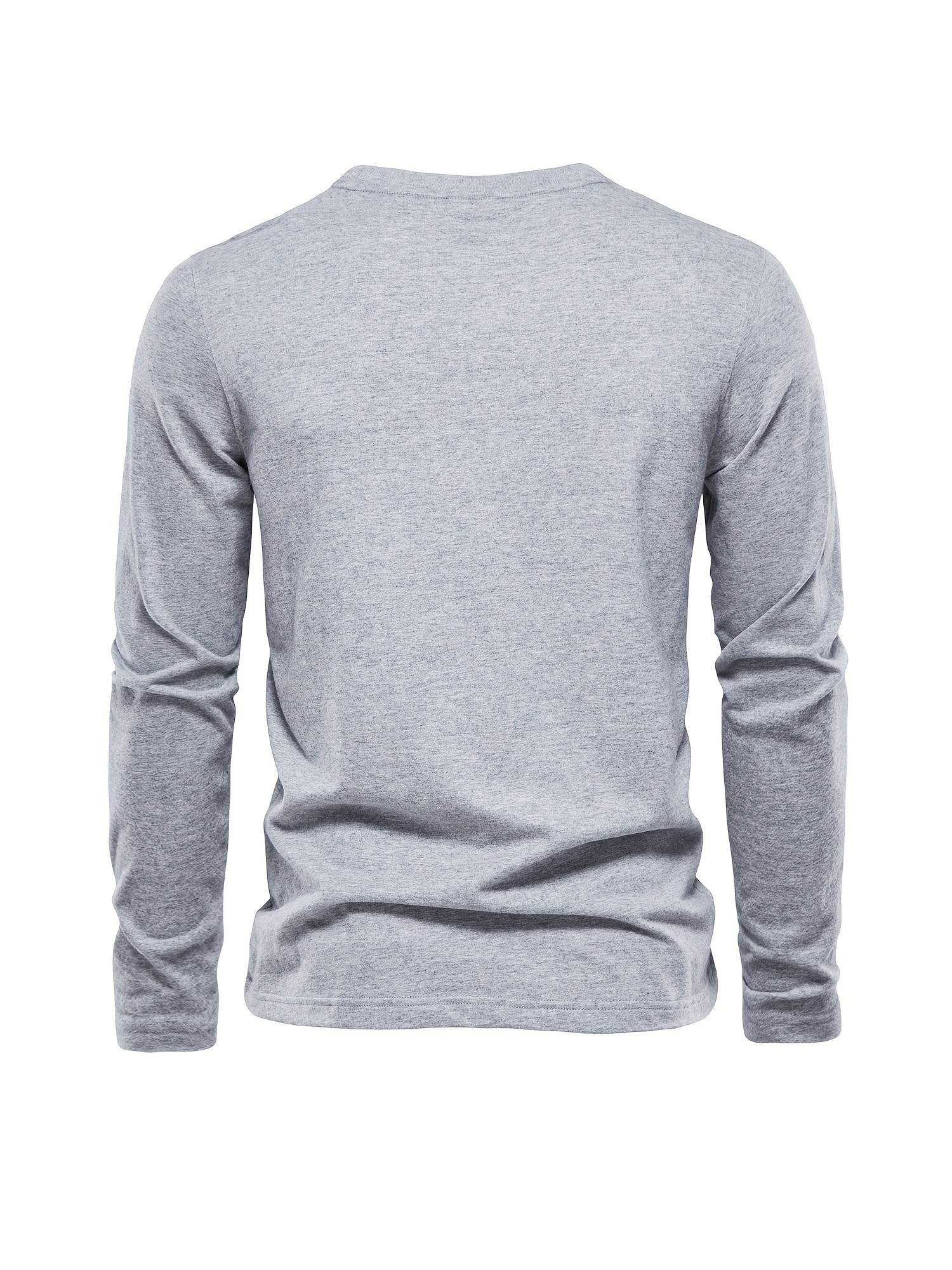 casual comfy mens solid crew neck long sleeve cotton t shirt spring fall outdoor indoor details 26