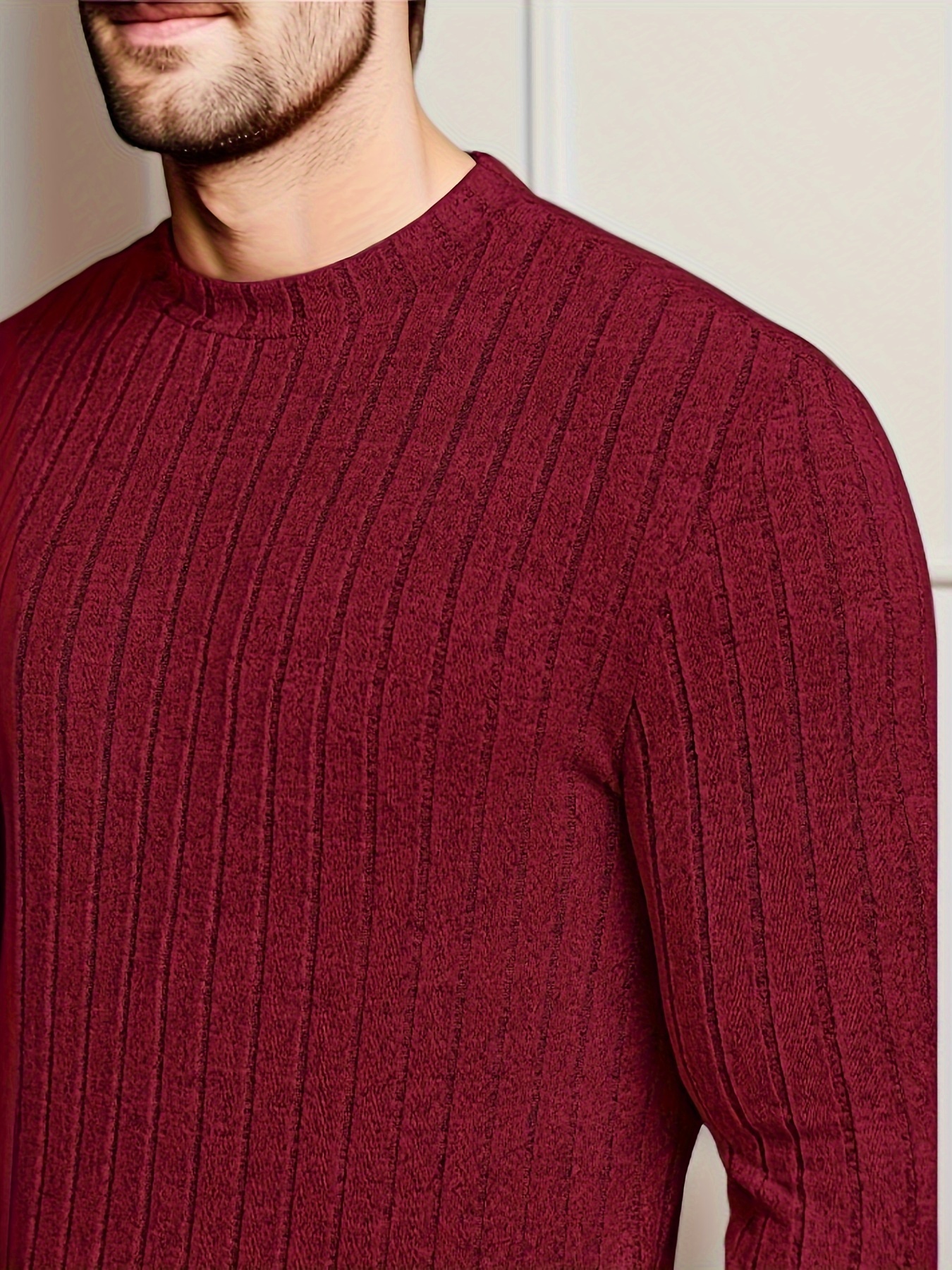 mens solid ribbed crew neck long sleeve active t shirt tee casual comfy shirts for spring summer autumn mens clothing tops details 18