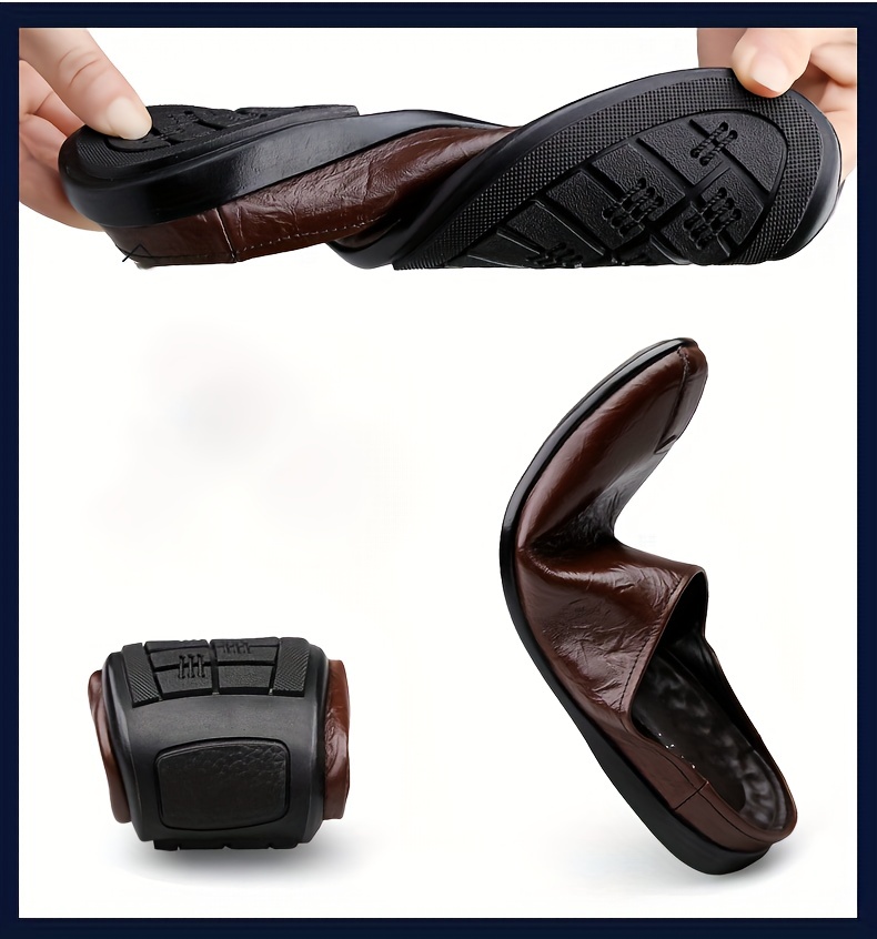 mens slip on mules casual walking slippers outdoor backless loafers open back shoes details 3