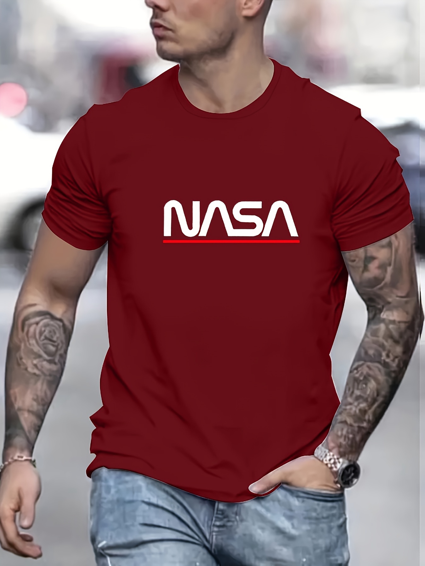 fashion letter print mens short sleeve t shirt crew neck comfy casual summer clothing for men details 5