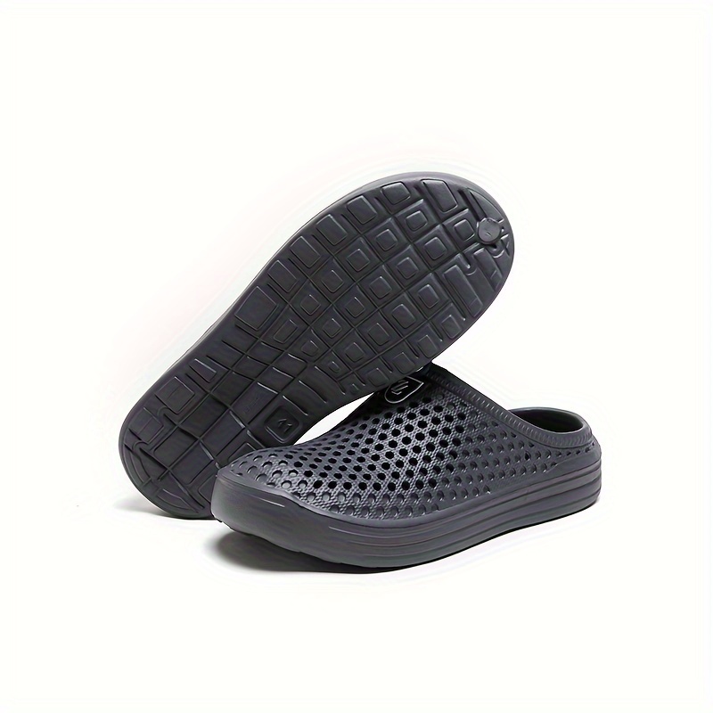mens casual solid color slippers breathable non slip lightweight slippers for indoor bathroom bedroom garden gym details 14