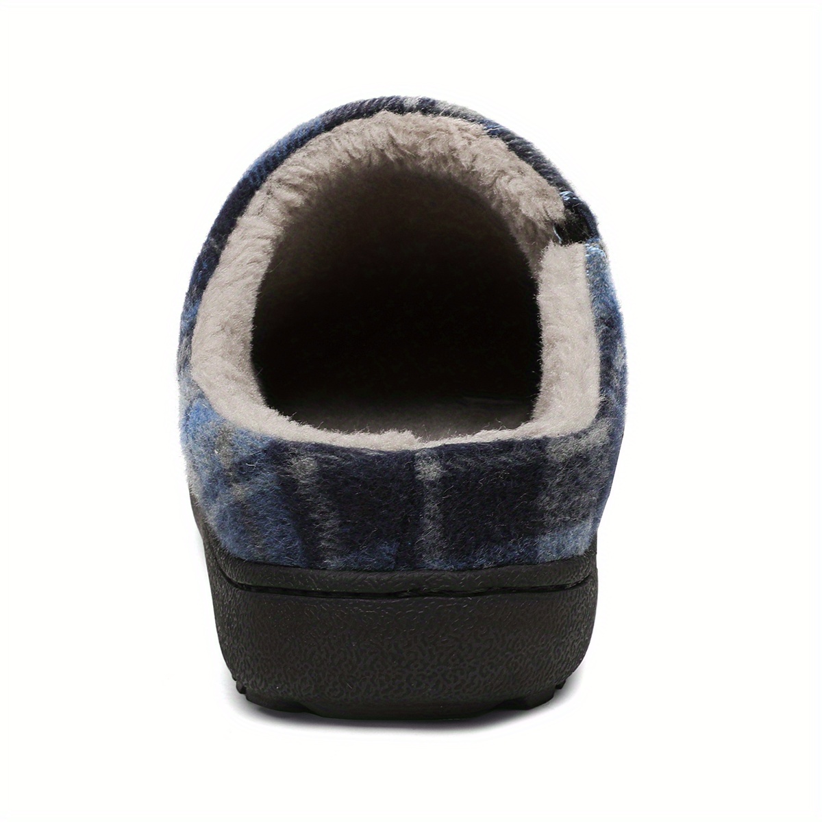 plaid home slippers soft plush cozy house slippers anti skid slip on shoes indoor for men winter shoes details 26