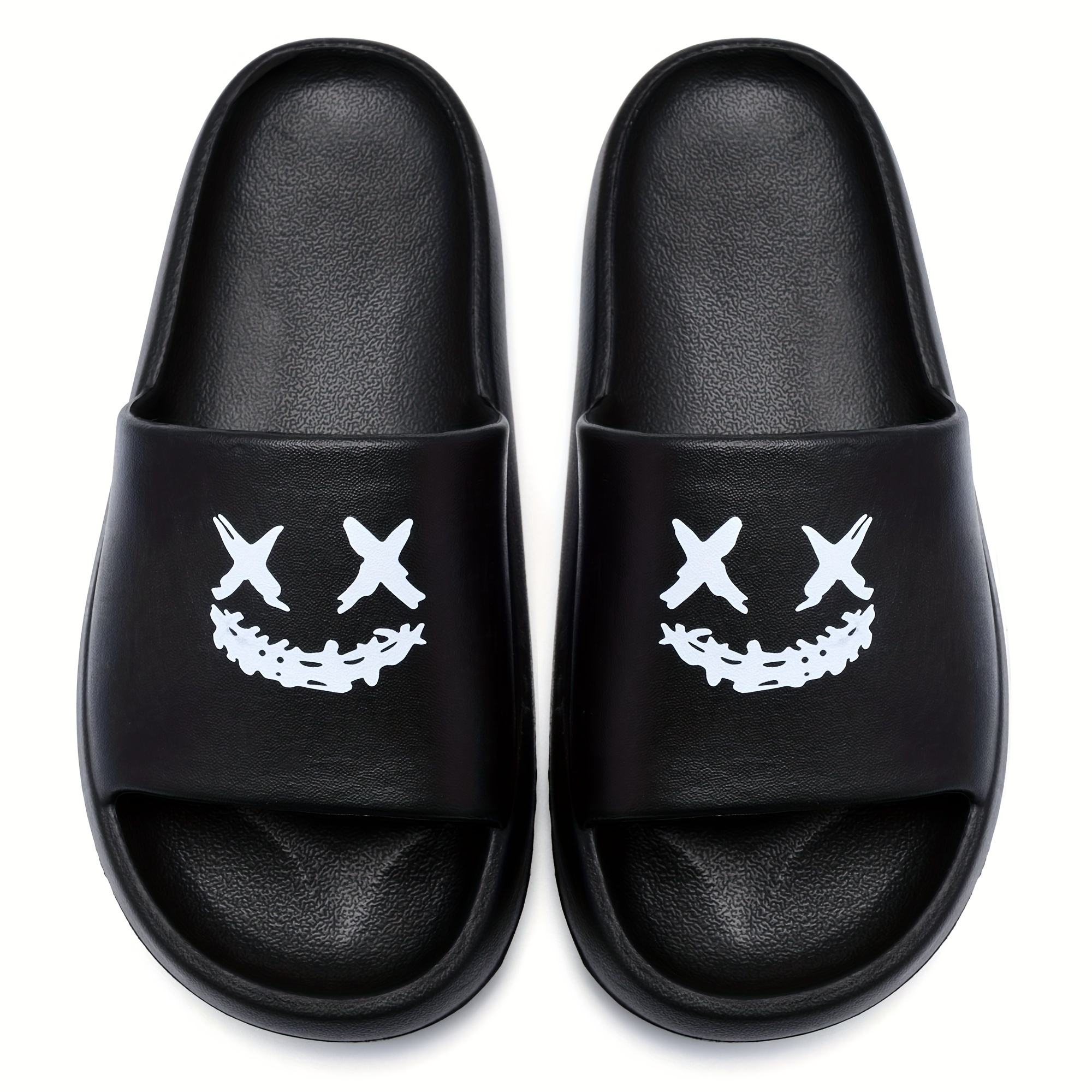 mens creative graphic print eva slides non slip quick drying open toe slippers for indoor walking and bathroom shower details 4