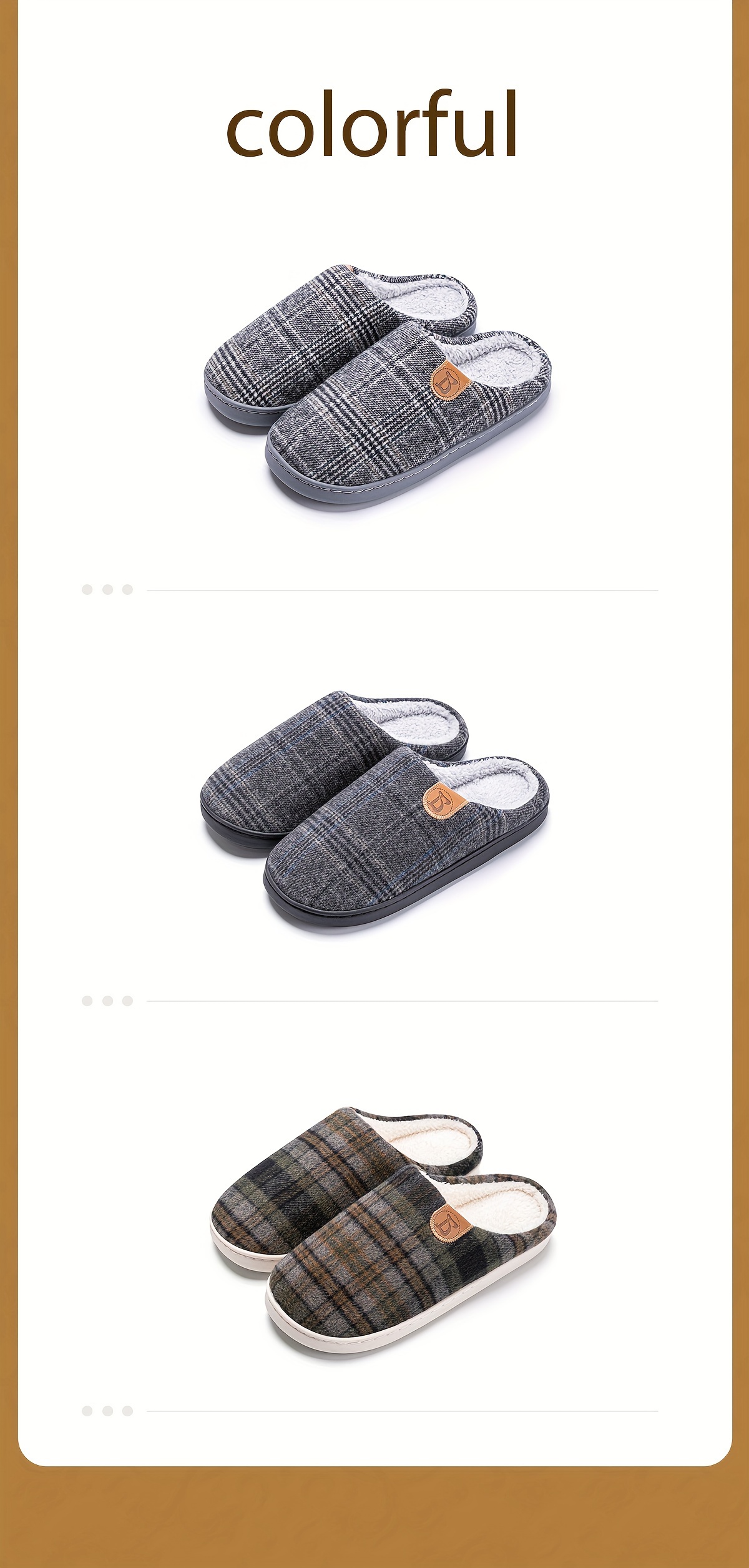 mens plus size soft plush cozy house slippers lightweight breathable anti skid slip on shoes with fuzzy lining for indoor walking autumn and winter details 7