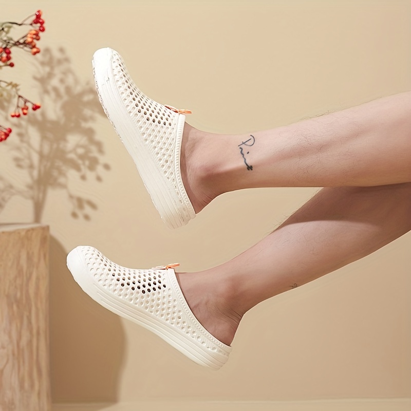 mens casual solid color slippers breathable non slip lightweight slippers for indoor bathroom bedroom garden gym details 19