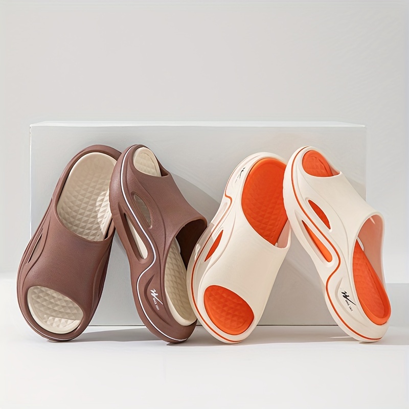 mens lightweight eva summer slides non slip quick drying open toe slippers for indoor outdoor walking and shower mens trendy beach slides details 4