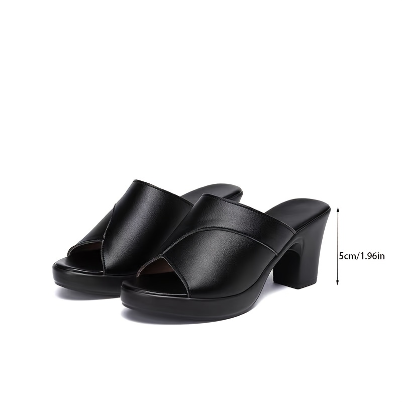 womens trendy chunky heels elegant open toe dress pumps womens fashion slip on heels details 0