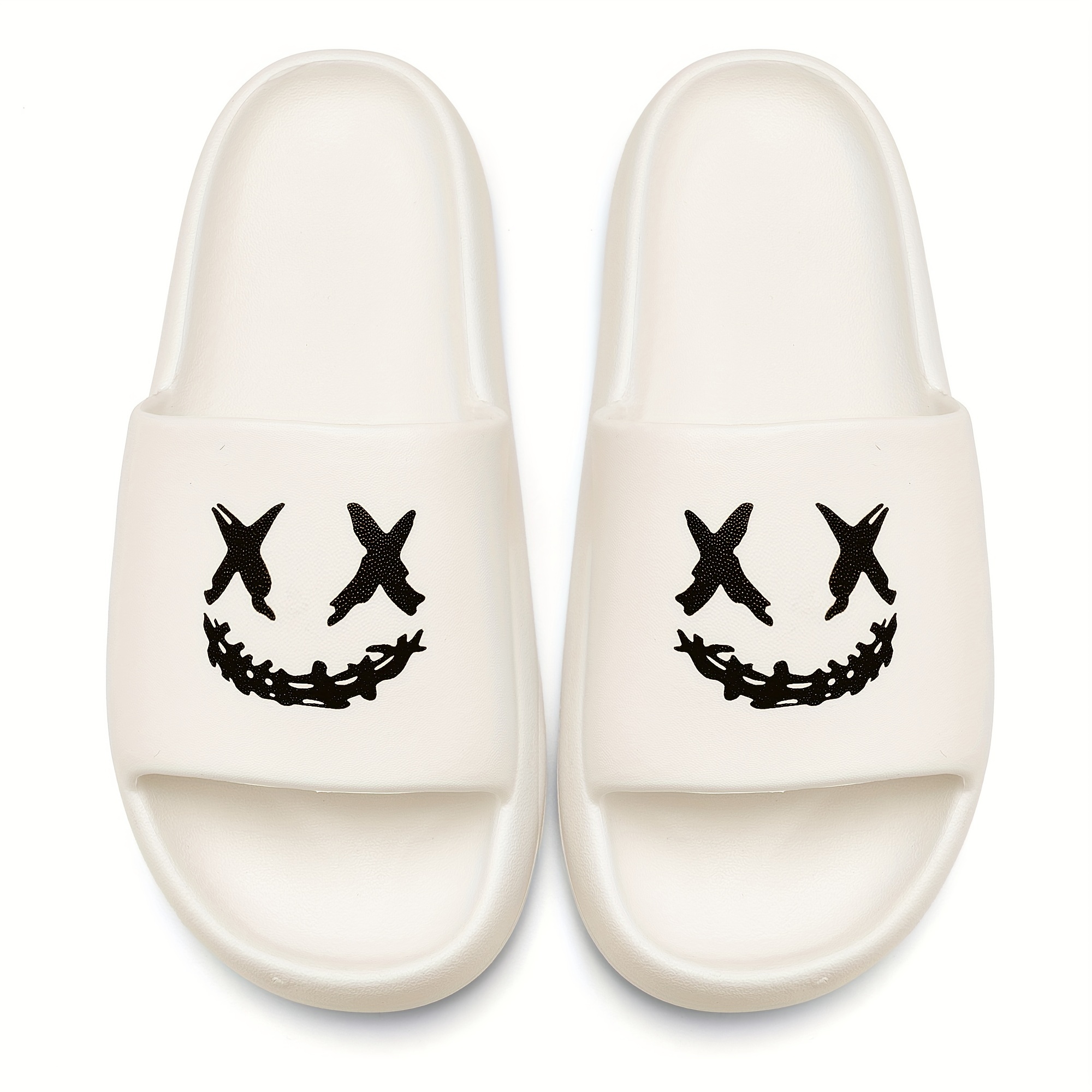 mens creative graphic print eva slides non slip quick drying open toe slippers for indoor walking and bathroom shower details 5