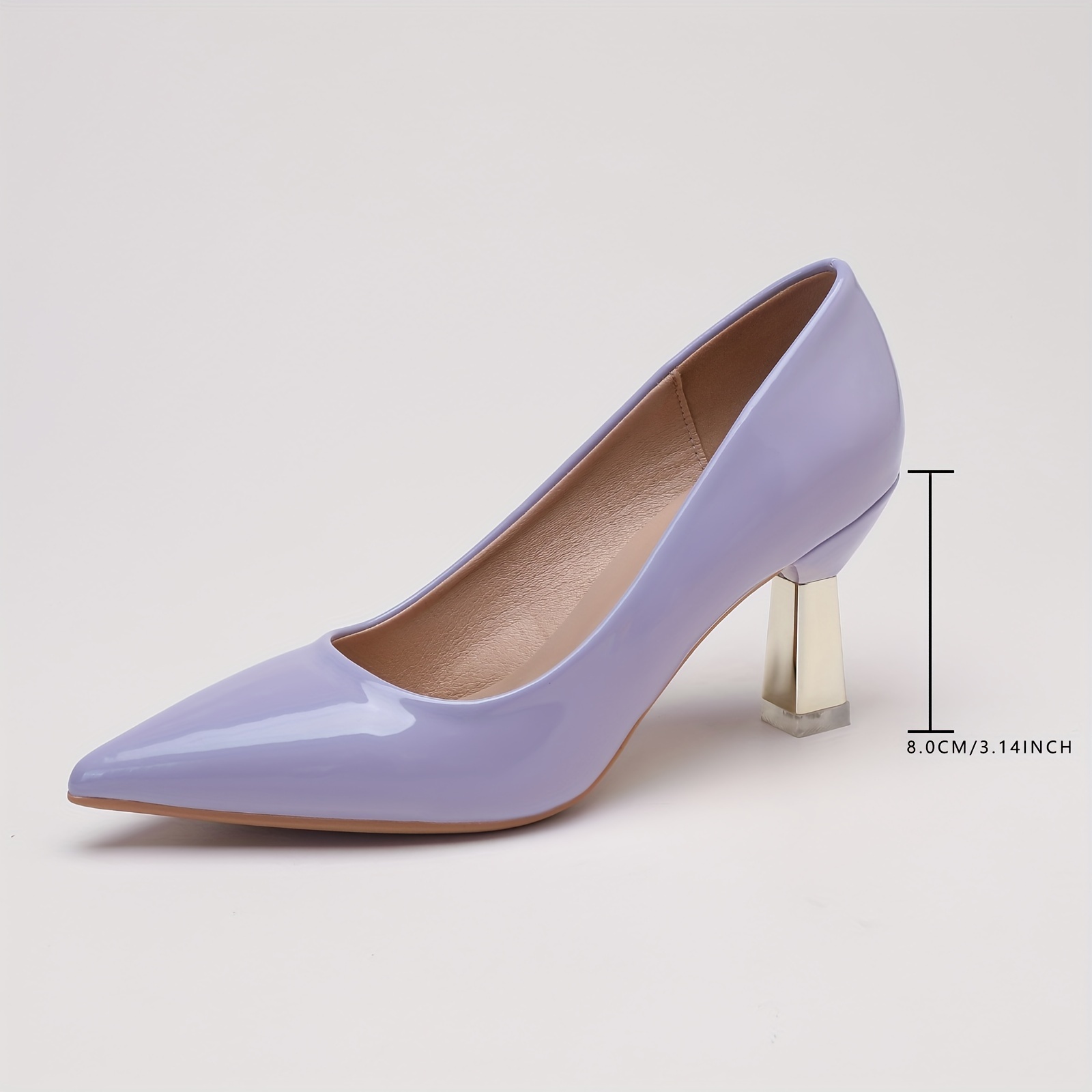 womens solid color pumps all match pointed toe slip on high heels fashion office business shoes details 15