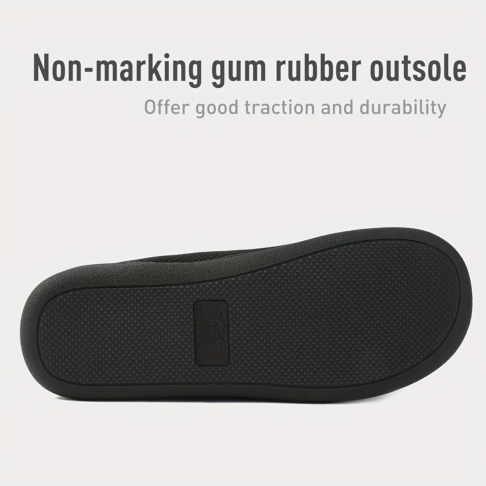 mens casual comfy warm plush slip on slides lightweight non slip closed toe house slippers for indoor outdoor details 2