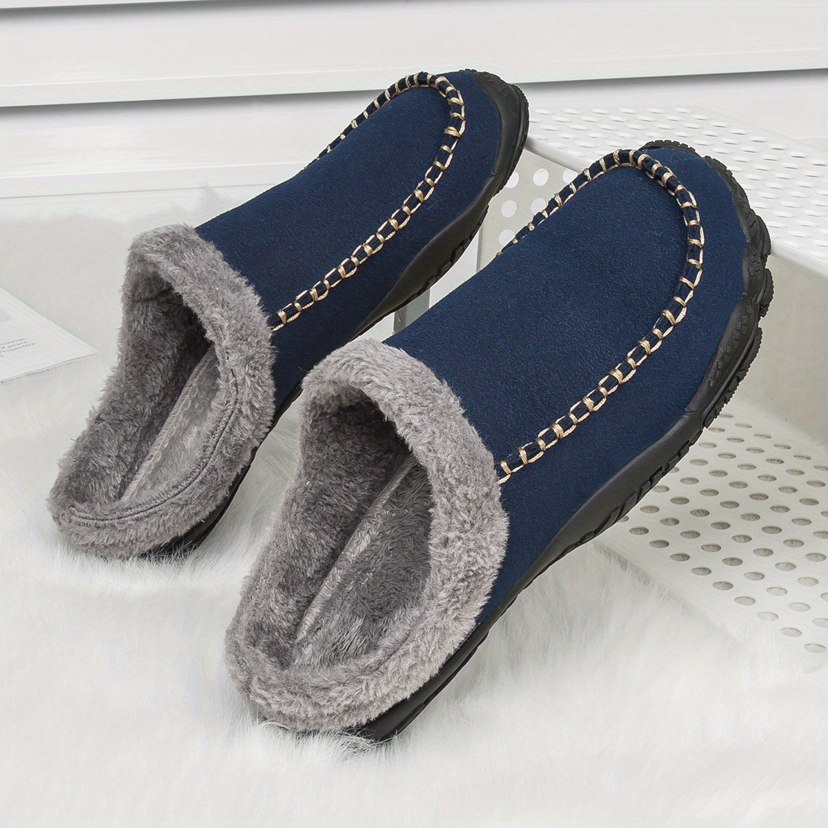 mens casual warm keeping slip on household slippers with assorted colors details 13