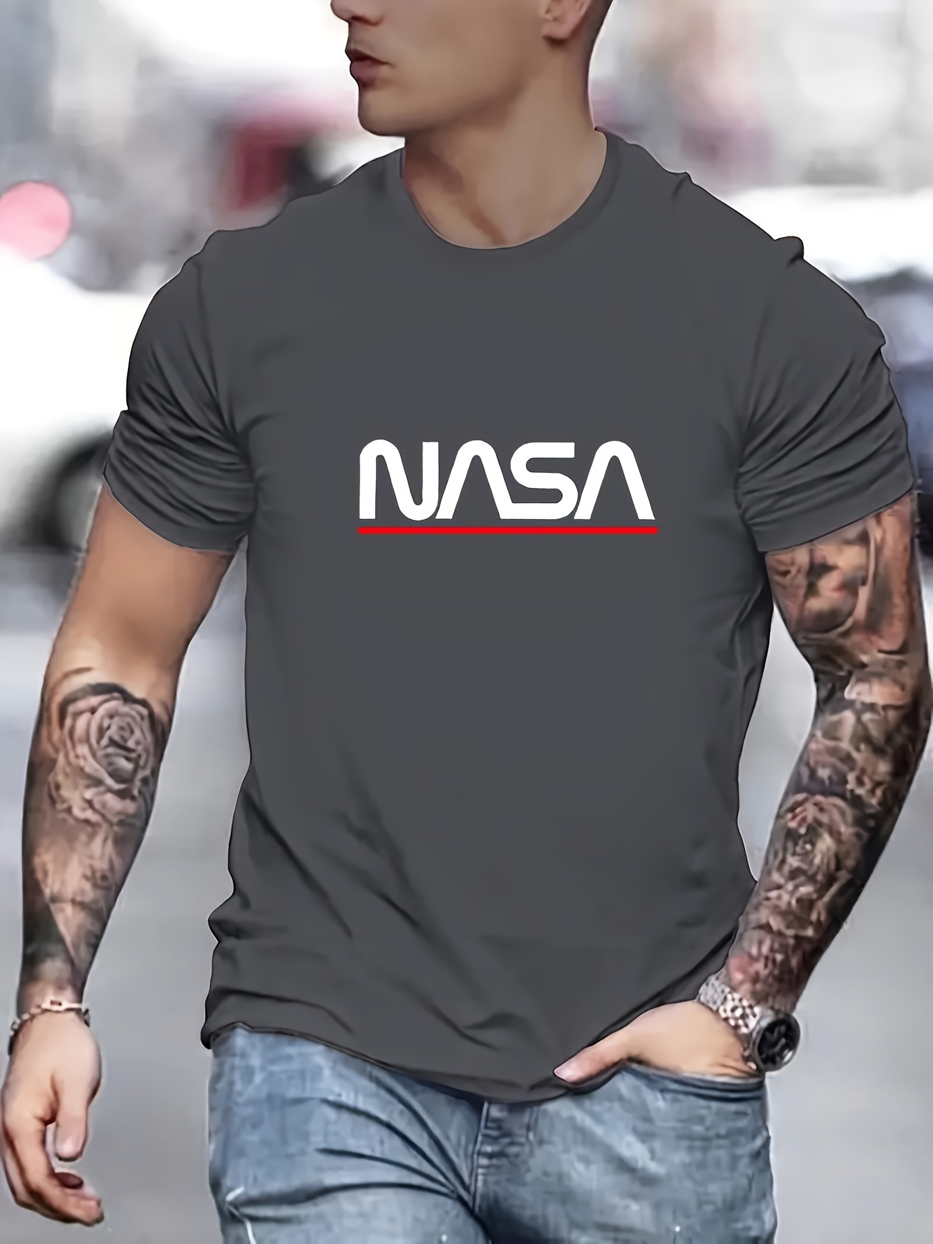 fashion letter print mens short sleeve t shirt crew neck comfy casual summer clothing for men details 10