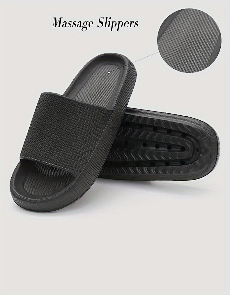 mens solid eva slides non slip quick drying open toe slippers for indoor walking mens bathroom shoes details 8