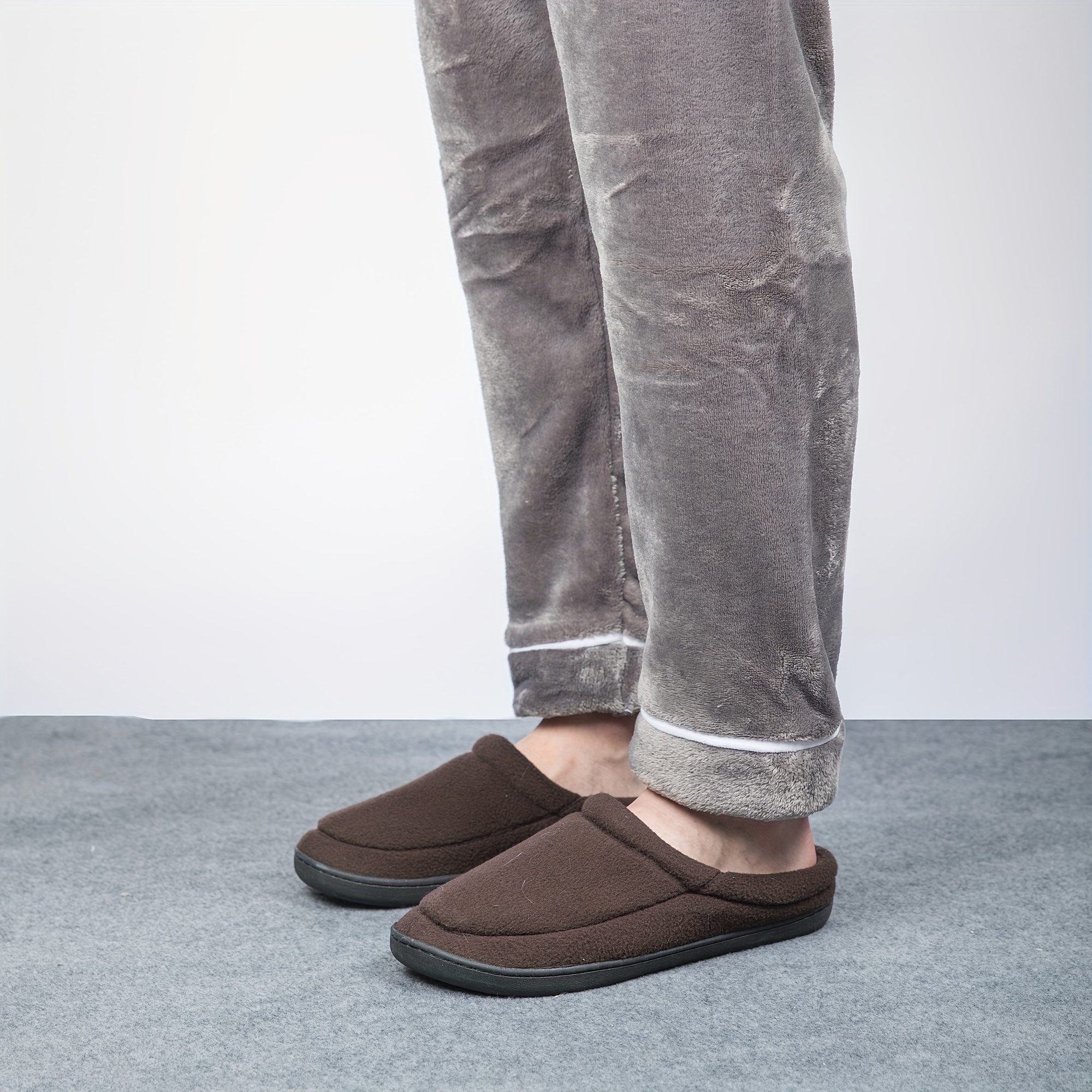 home slippers cozy house slippers anti skid slip on shoes indoor for men winter shoes plus sizes available details 10