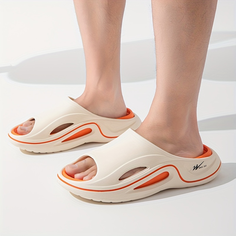 mens lightweight eva summer slides non slip quick drying open toe slippers for indoor outdoor walking and shower mens trendy beach slides details 9