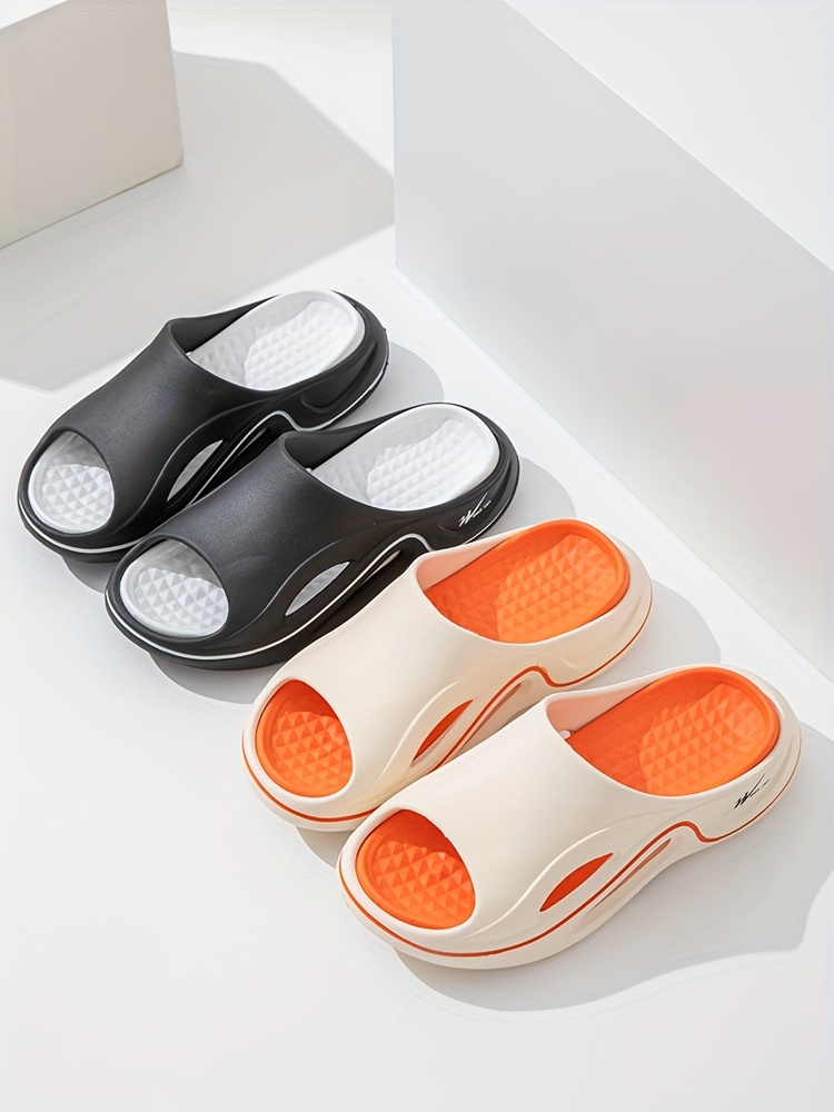 mens lightweight eva summer slides non slip quick drying open toe slippers for indoor outdoor walking and shower mens trendy beach slides details 0