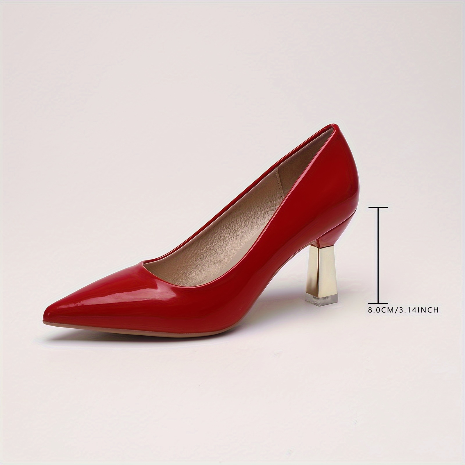 womens solid color pumps all match pointed toe slip on high heels fashion office business shoes details 45