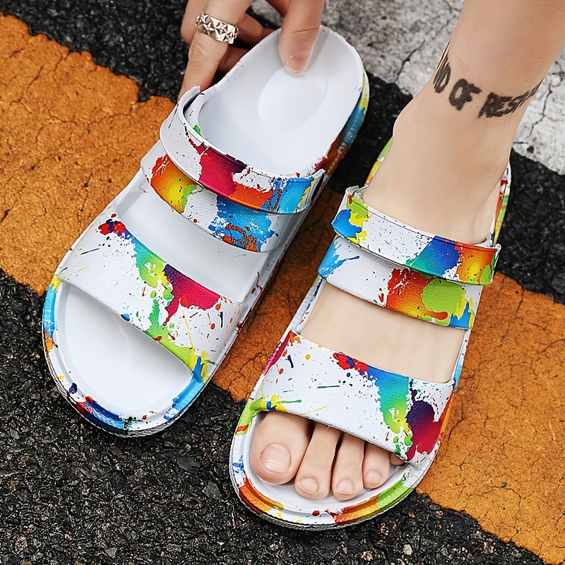 mens trendy slip on soft slides comfy non slip casual breathable slippers for mens outdoor activities details 4