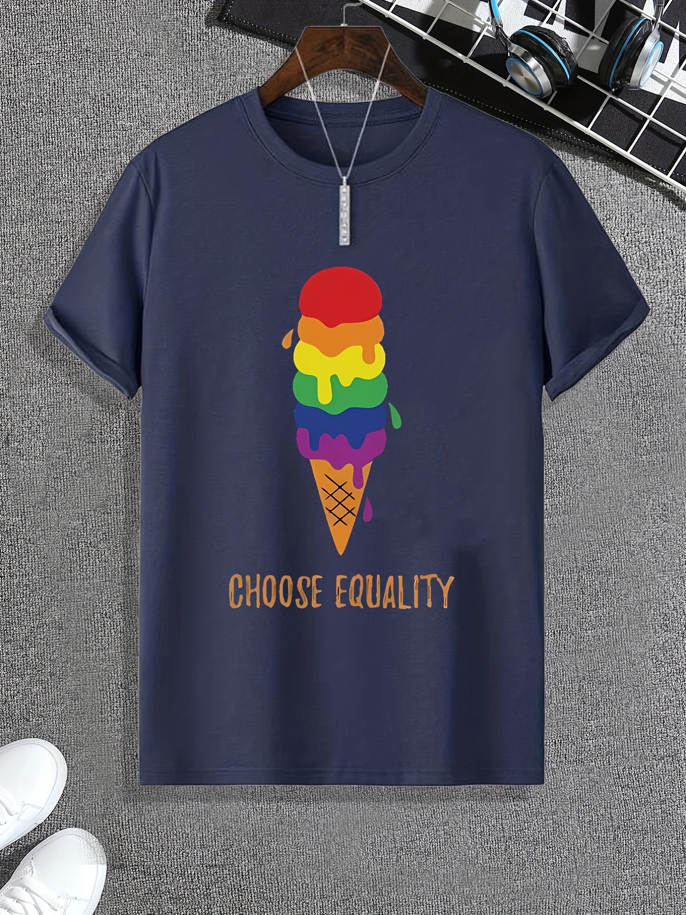 pride month letter pretty woman print mens graphic t shirt casual comfy tees for summer mens clothing details 0