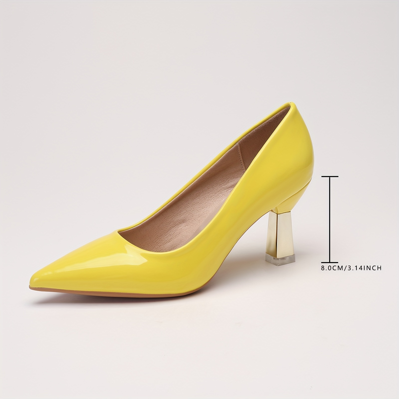 womens solid color pumps all match pointed toe slip on high heels fashion office business shoes details 35