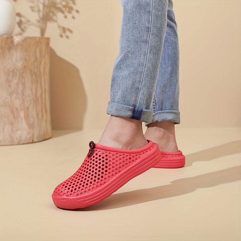 mens casual solid color slippers breathable non slip lightweight slippers for indoor bathroom bedroom garden gym details 8