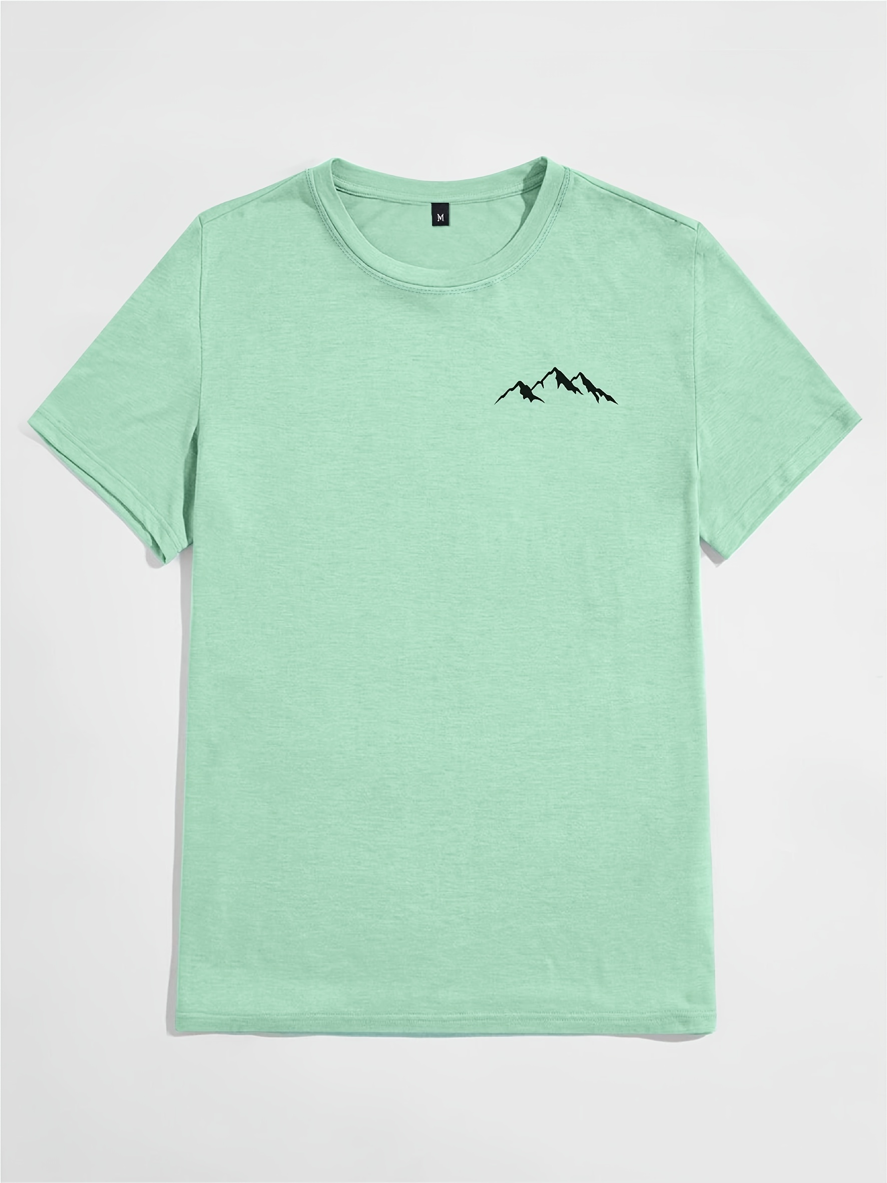trendy mountains pattern print mens t shirt graphic tee mens summer clothes mens outfits details 4