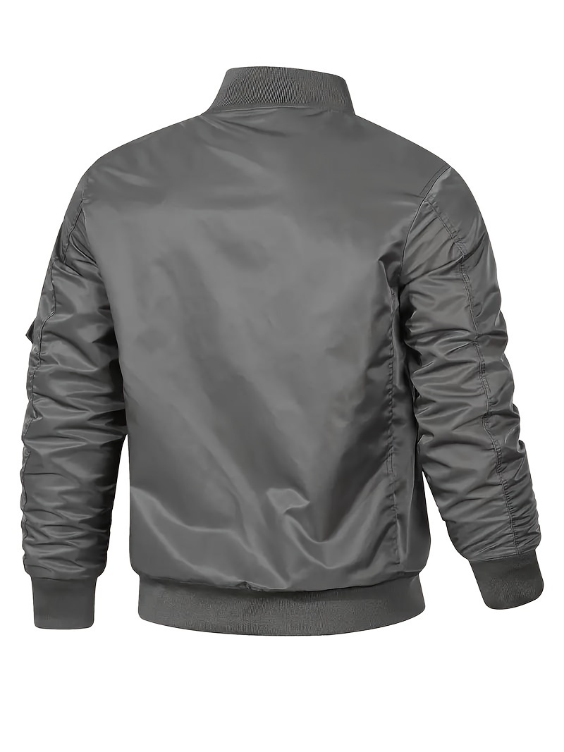 classic bomber jacket mens casual baseball flight jacket coat regular fit college hipster windbreaker for spring autumn details 7