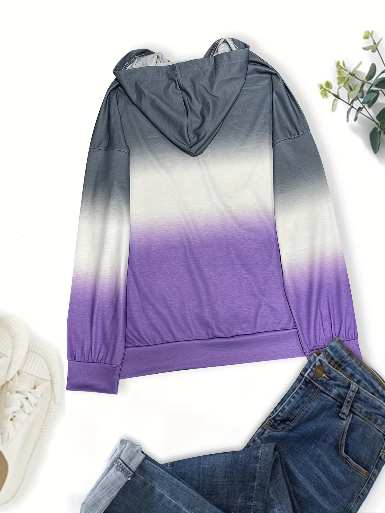 color block drawstring half zip hoodies street wear drop shoulder kangaroo pocket sweatshirt womens clothing details 29