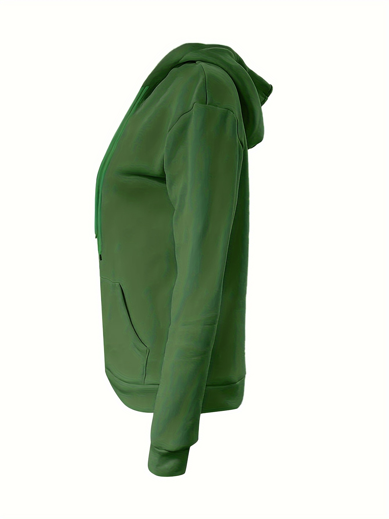 solid kangaroo pocket hoodie without pants casual long sleeve drawstring hoodies sweatshirt womens clothing details 8