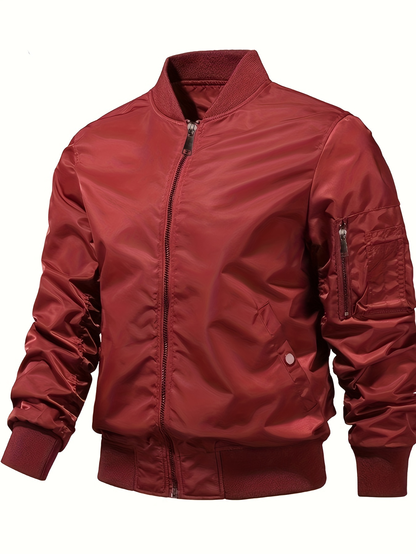 classic bomber jacket mens casual baseball flight jacket coat regular fit college hipster windbreaker for spring autumn details 2