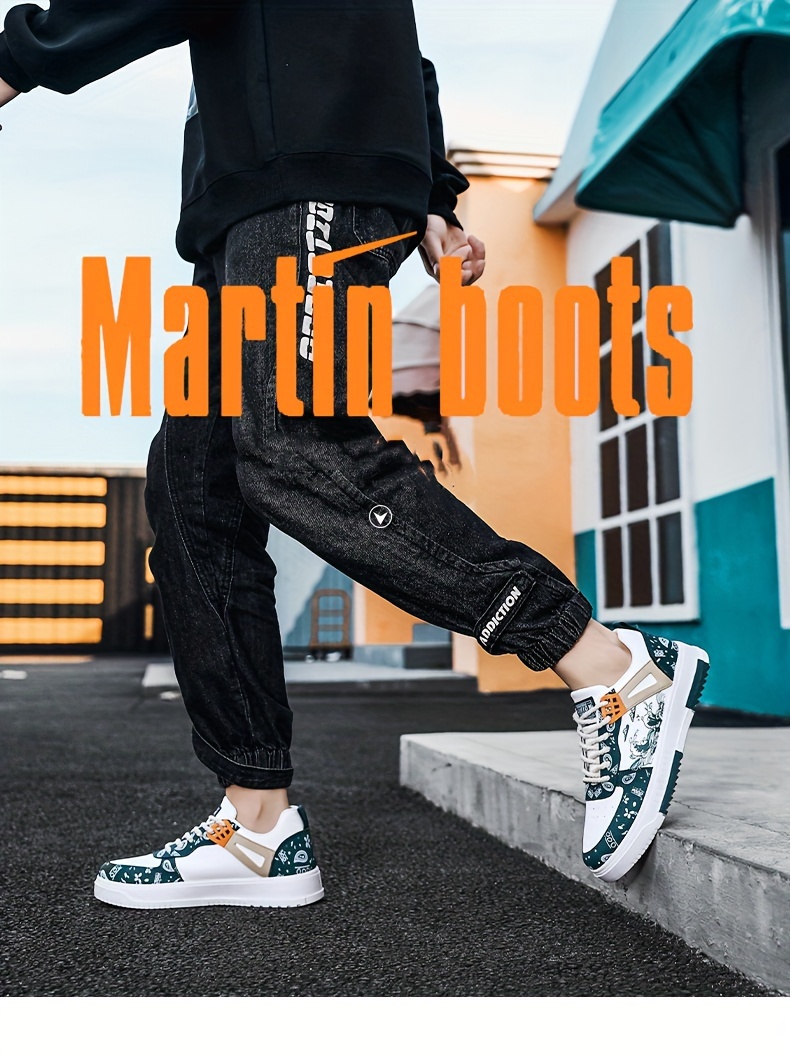 trendy skate shoes s wear resistant non slip lace sneakers details 0