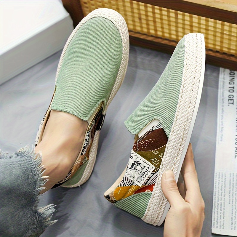 men s creative pattern design espadrilles corduroy uppers details 9