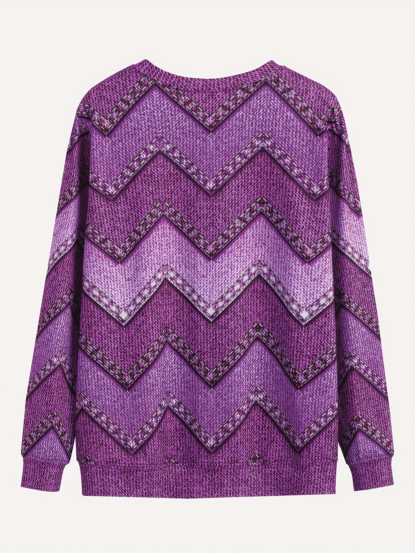 denim print pullover sweatshirt casual long sleeve crew neck sweatshirt for fall winter womens clothing details 12