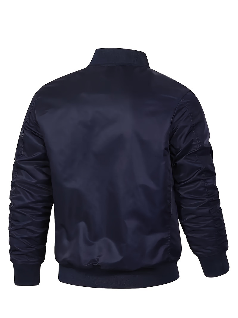 classic bomber jacket mens casual baseball flight jacket coat regular fit college hipster windbreaker for spring autumn details 9