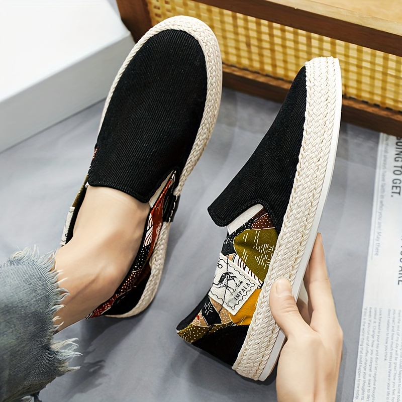 men s creative pattern design espadrilles corduroy uppers details 15