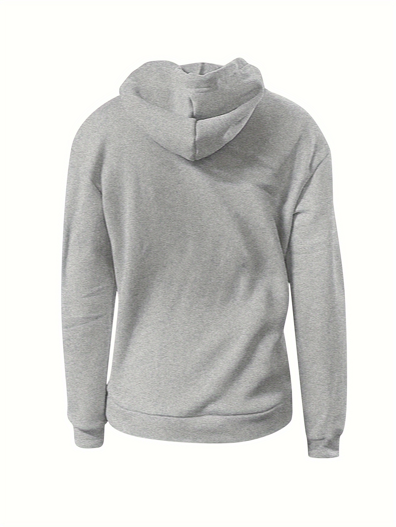 solid kangaroo pocket hoodie without pants casual long sleeve drawstring hoodies sweatshirt womens clothing details 25