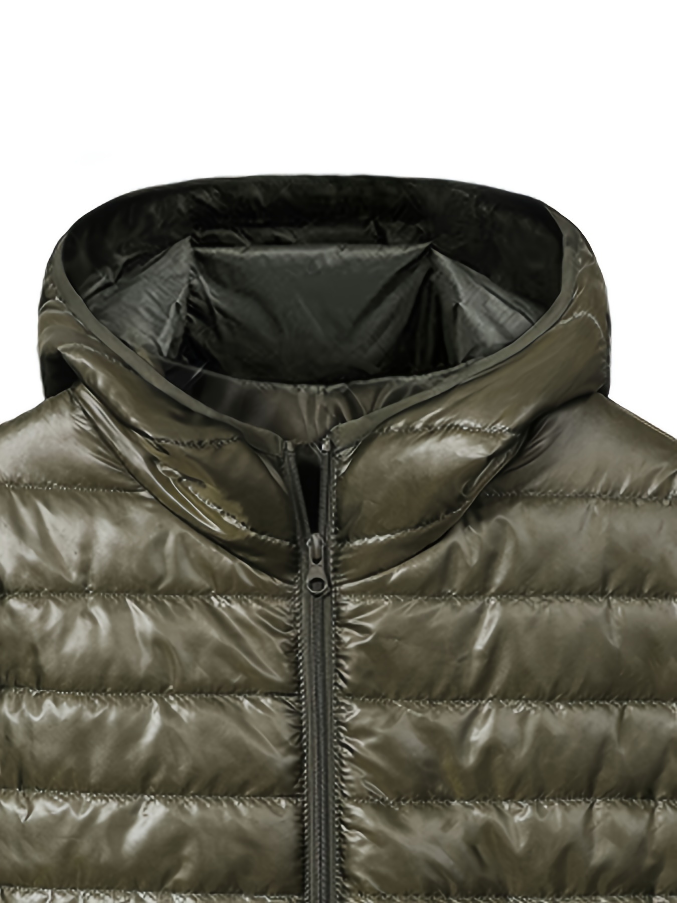 mens thin comfy zip up hooded quilted jacket mens casual padded coat windbreaker for fall winter details 13