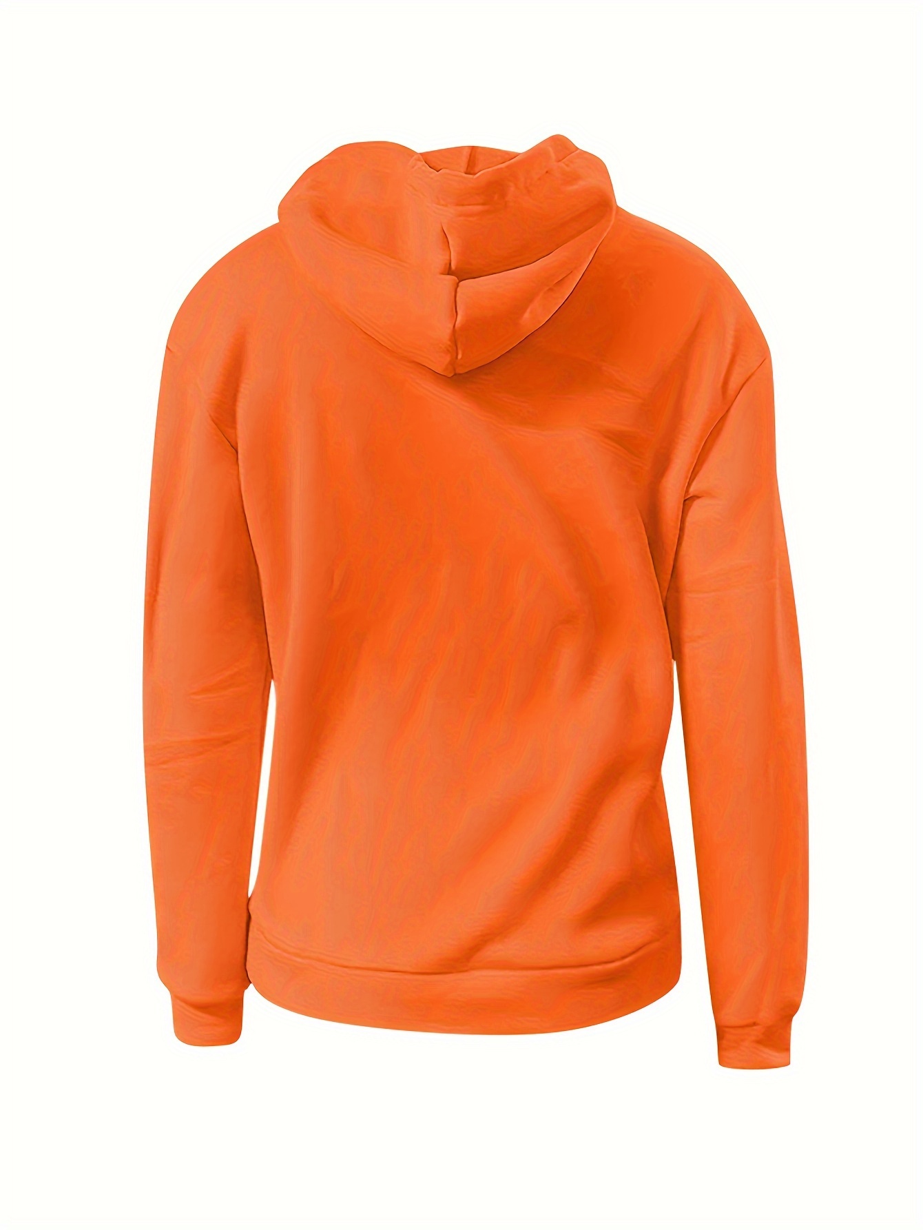 solid kangaroo pocket hoodie without pants casual long sleeve drawstring hoodies sweatshirt womens clothing details 17