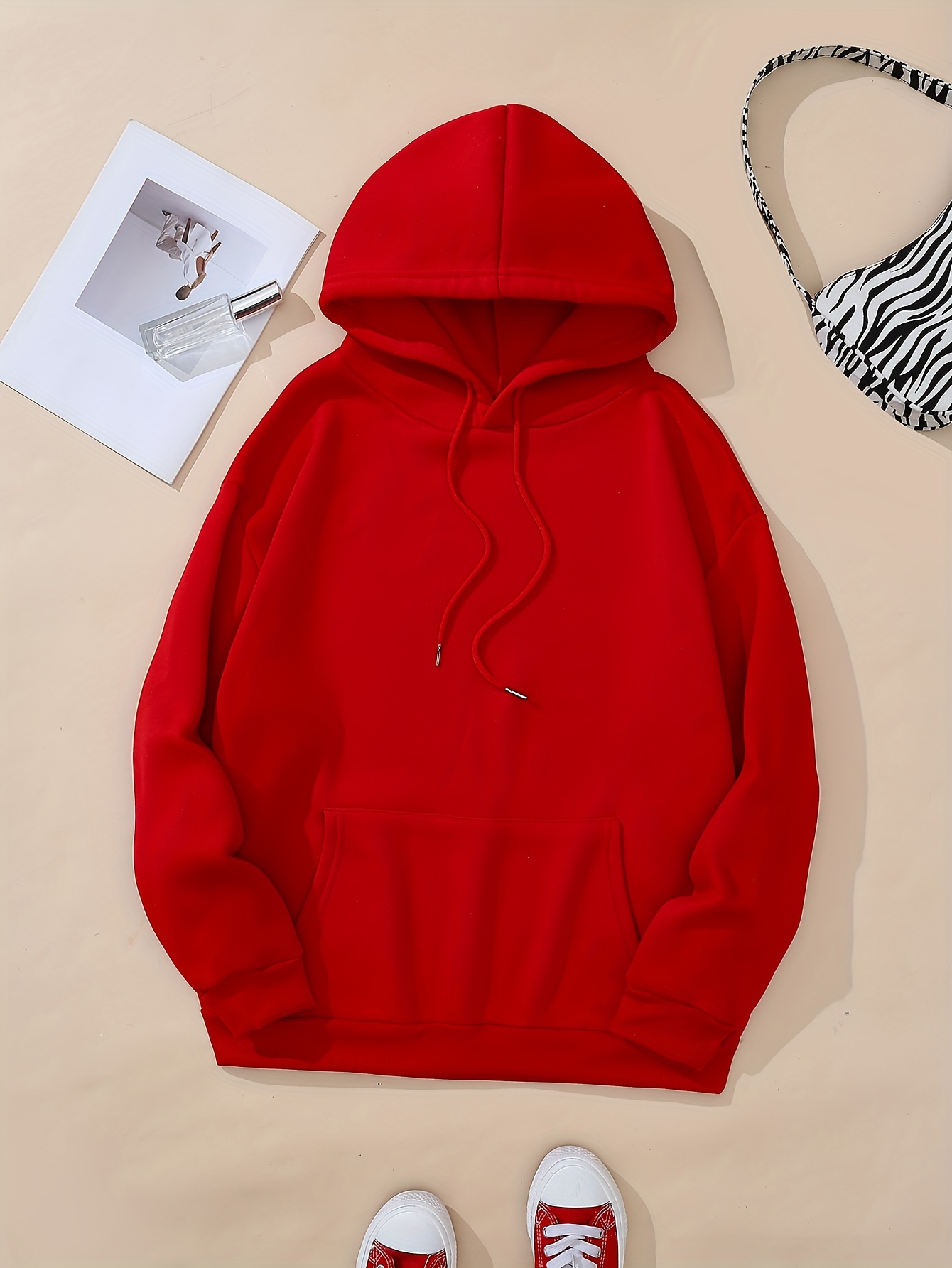 letter print hoodie casual pocket long sleeve drawstring hoodies sweatshirt womens clothing details 35