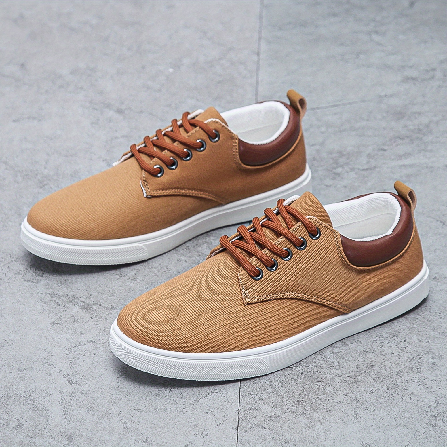 solid skate shoes men s trendy canvas uppers versatile details 4