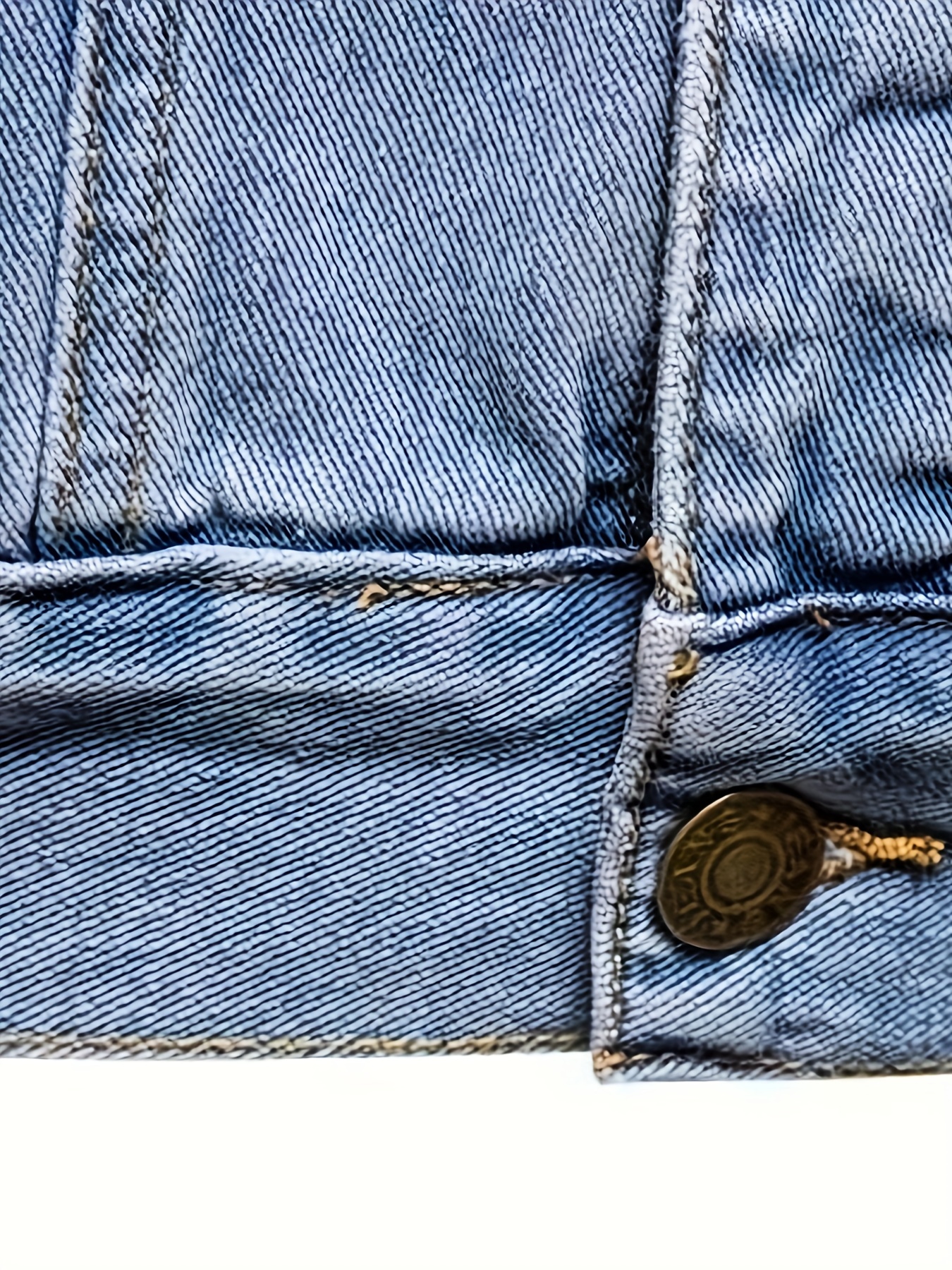 mens chic washed denim jacket casual street style button up contrast stitching jacket for fall winter details 8