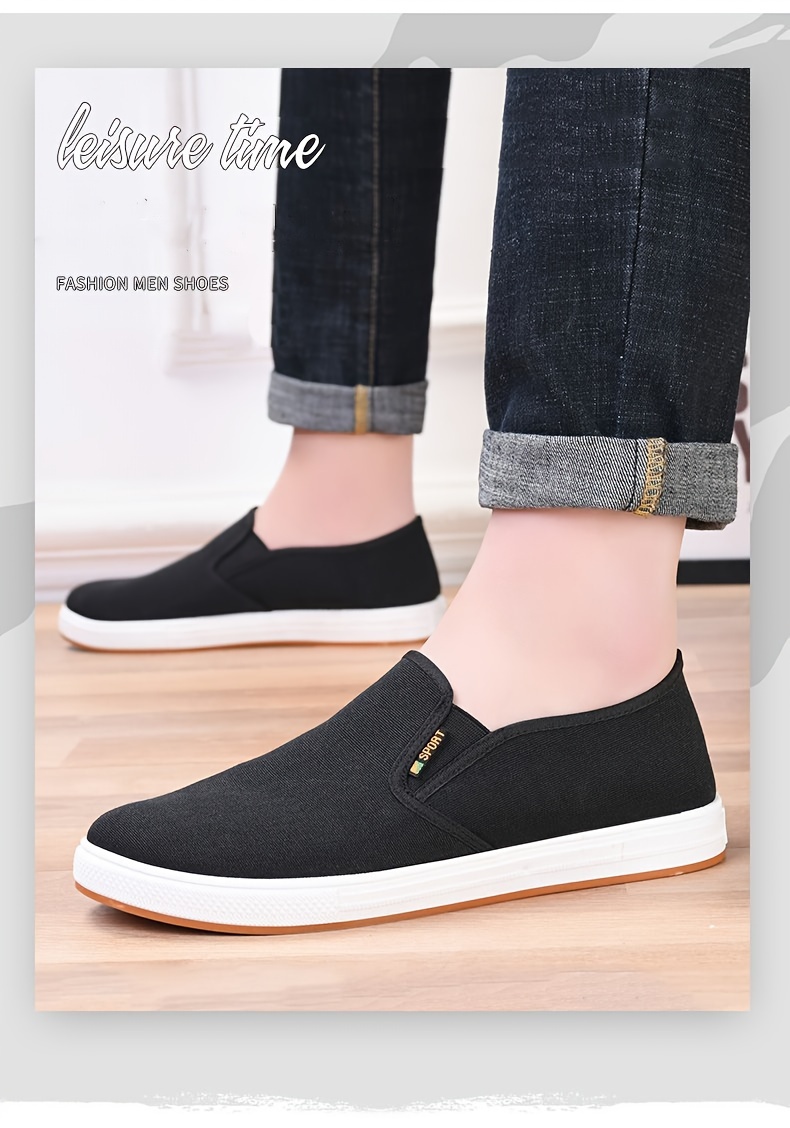 casual canvas shoes men s solid breathable lightweight non details 1