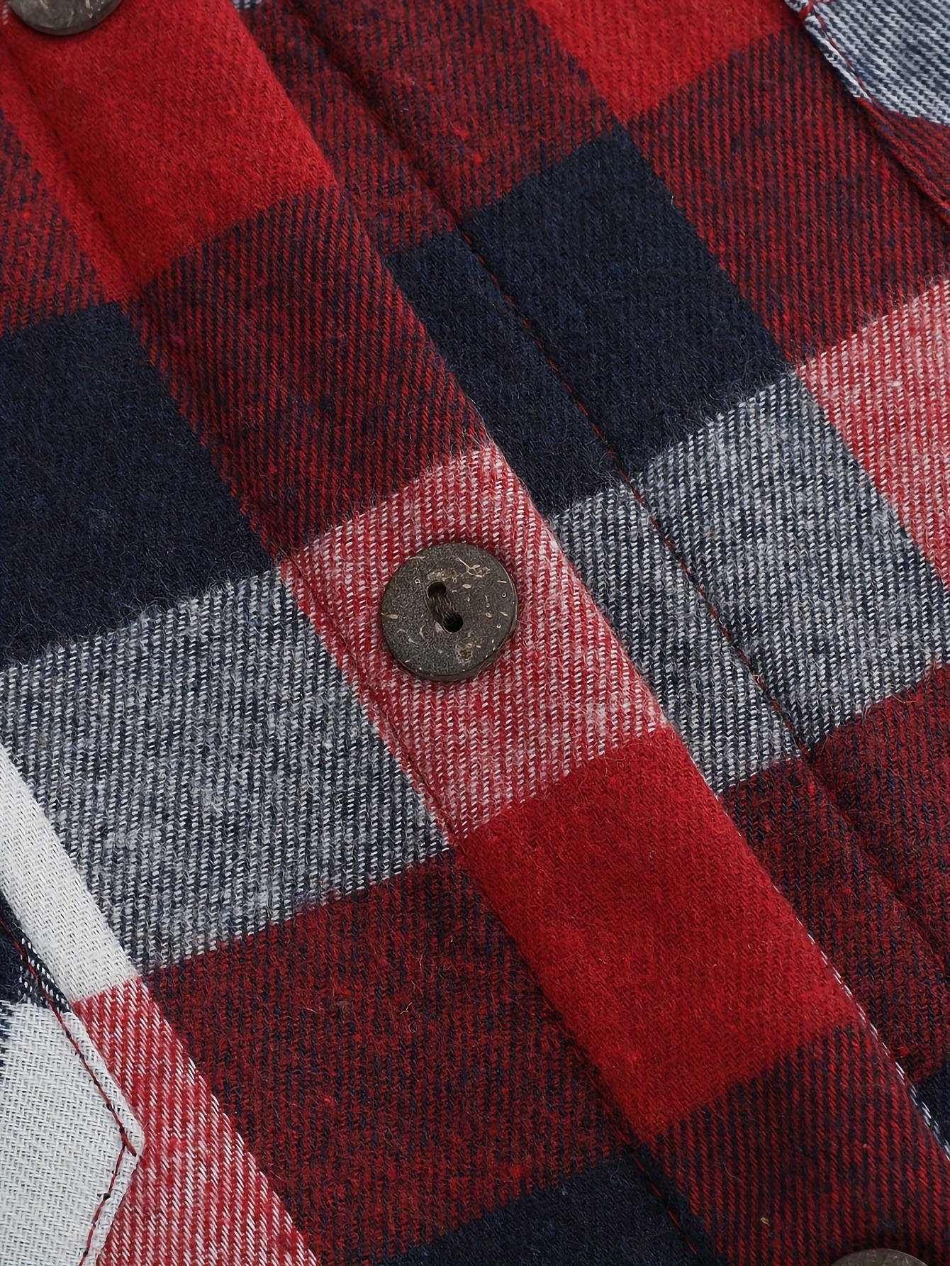 mens warm fleece plaid shirt coat casual retro lapel button up chest pocket jacket for fall winter details 10