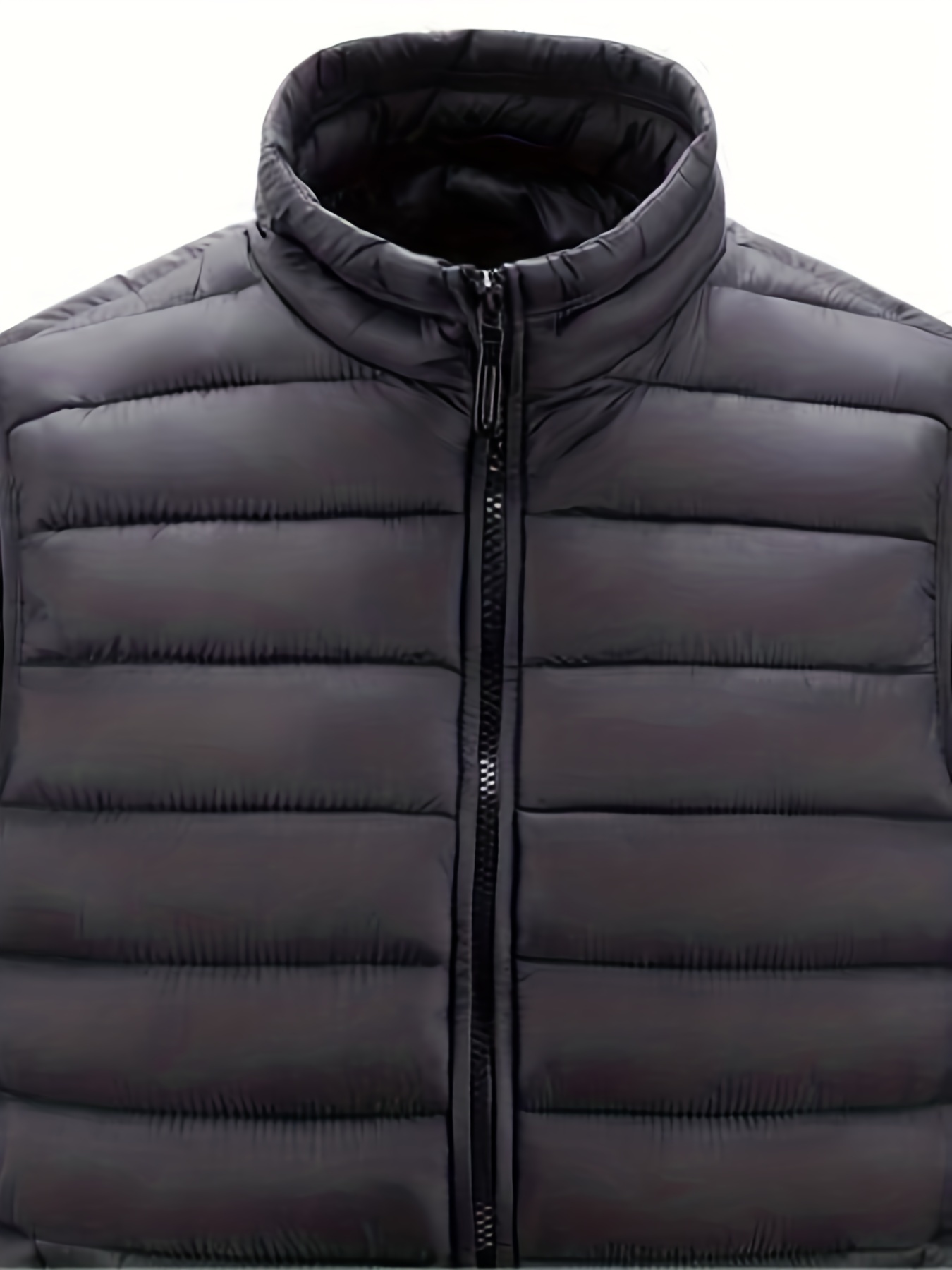 warm winter vest mens casual zipper pockets stand collar zip up vest for fall winter details 19