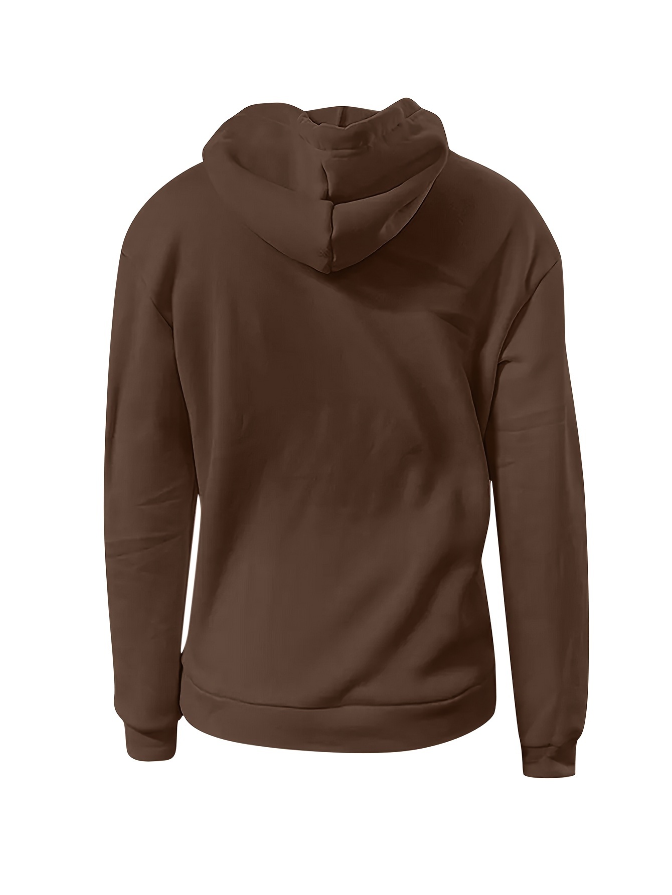 solid kangaroo pocket hoodie without pants casual long sleeve drawstring hoodies sweatshirt womens clothing details 35