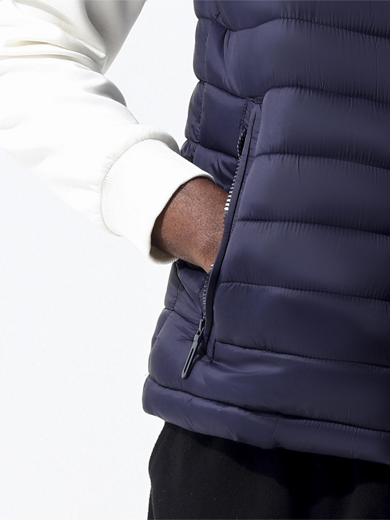 warm winter vest mens casual zipper pockets stand collar zip up vest for fall winter details 1